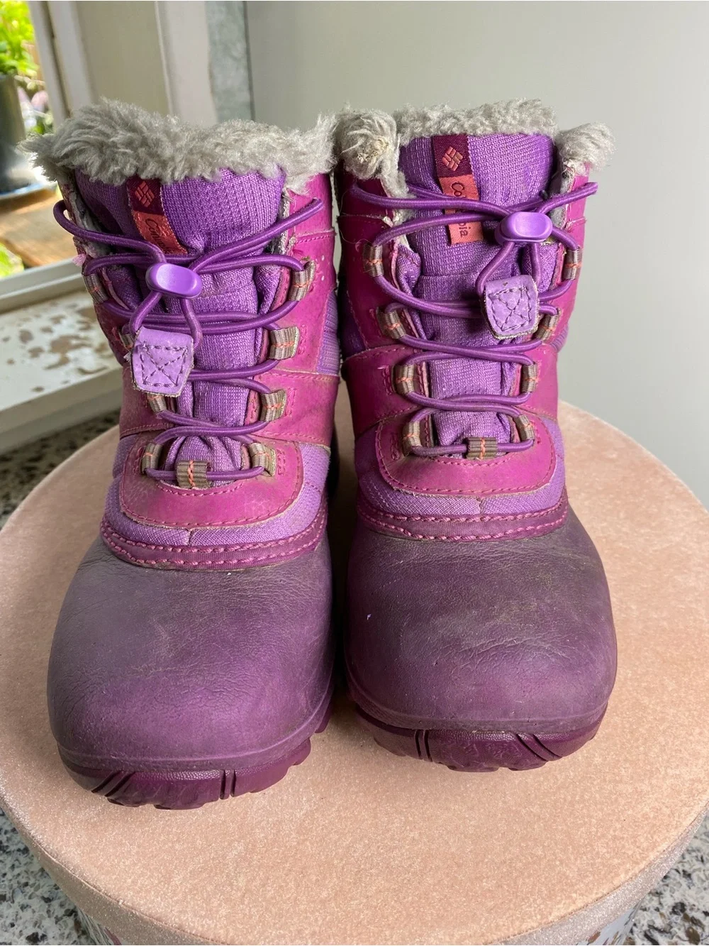 COLUMBIA Youth Rope Tow III Waterproof Winter Boots Purple 1